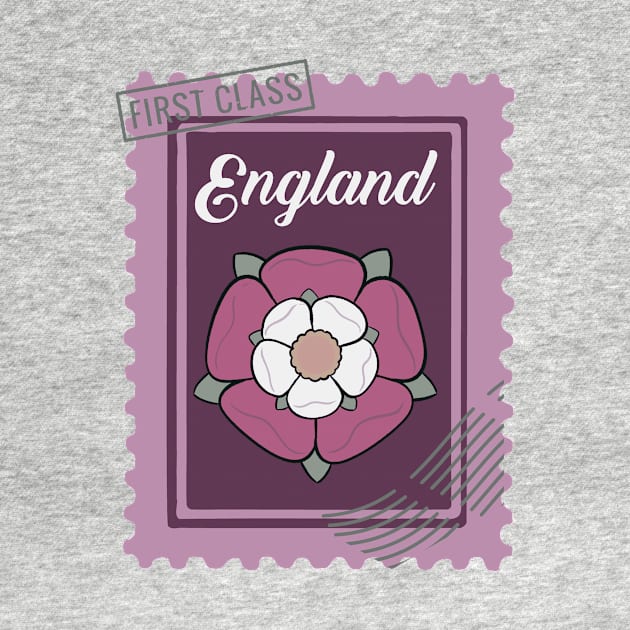 Tudor Rose England Postage Stamp by SunburstGeo